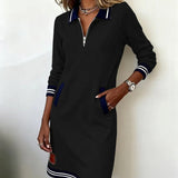 Chic Long Sleeve Cotton Dress