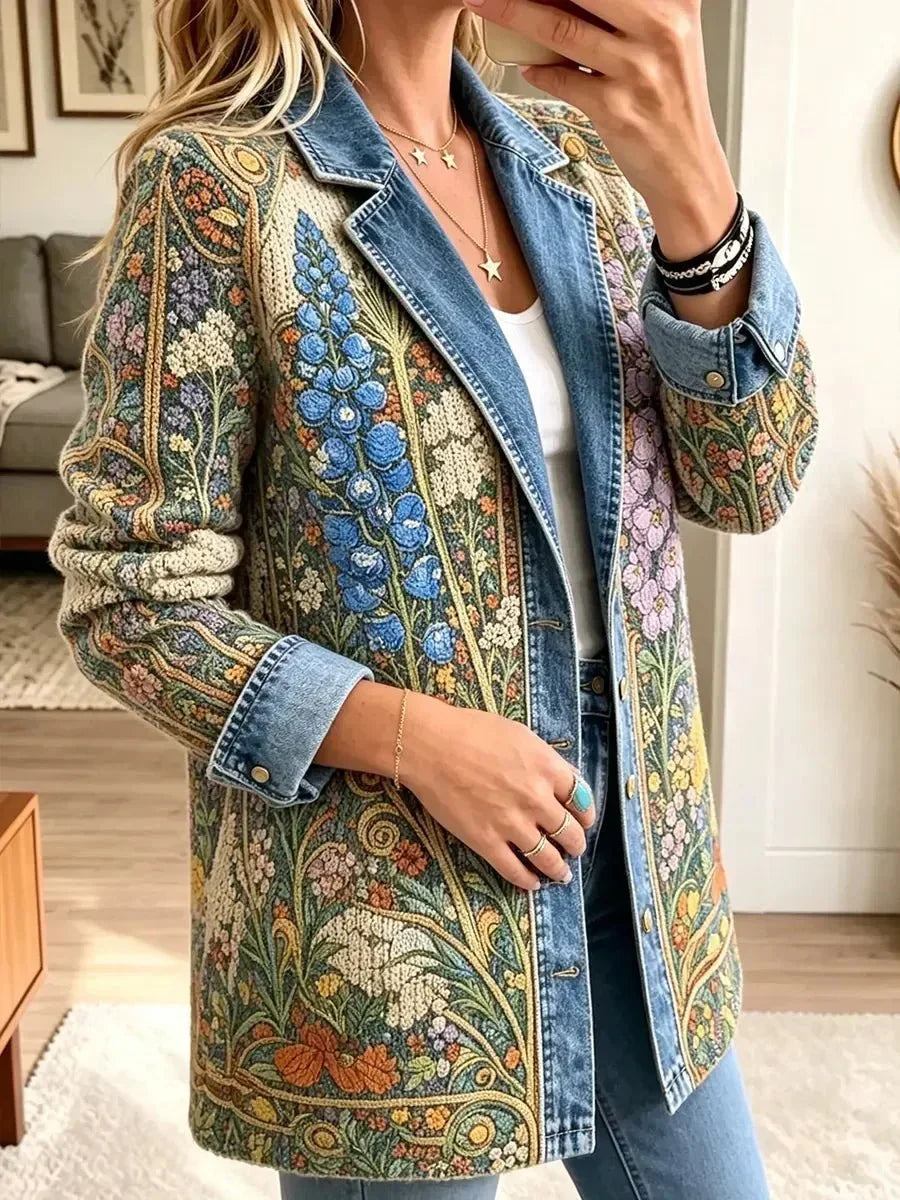 Allison | Vintage Floral Denim Jacket