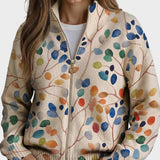 Imogene - Botanical Leaf Print Cardigan