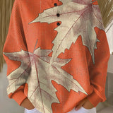 Marion - Orange Maple Leaf Top