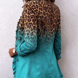 Mercedes | Leopard Print Blazer Jacket with Ruffles