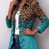 Mercedes | Leopard Print Blazer Jacket with Ruffles