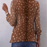 Nicolasa | Animal Print Jacket with Ruffles