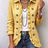Purification | Gingham Check Jacket with Ruffles
