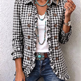 Purification | Gingham Check Jacket with Ruffles