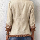 Almudena | Floral Embroidered Jacket with Ruffles