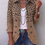 Angels | Leopard Print Gradient Jacket with Ruffles