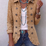 Covadonga | Embossed Print Jacket with Ruffles