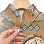 Kaitlyn - Cactus & Desert Horse Zip-Up Cardigan