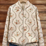 Persephone - Delicate Floral Pattern on Cream Background