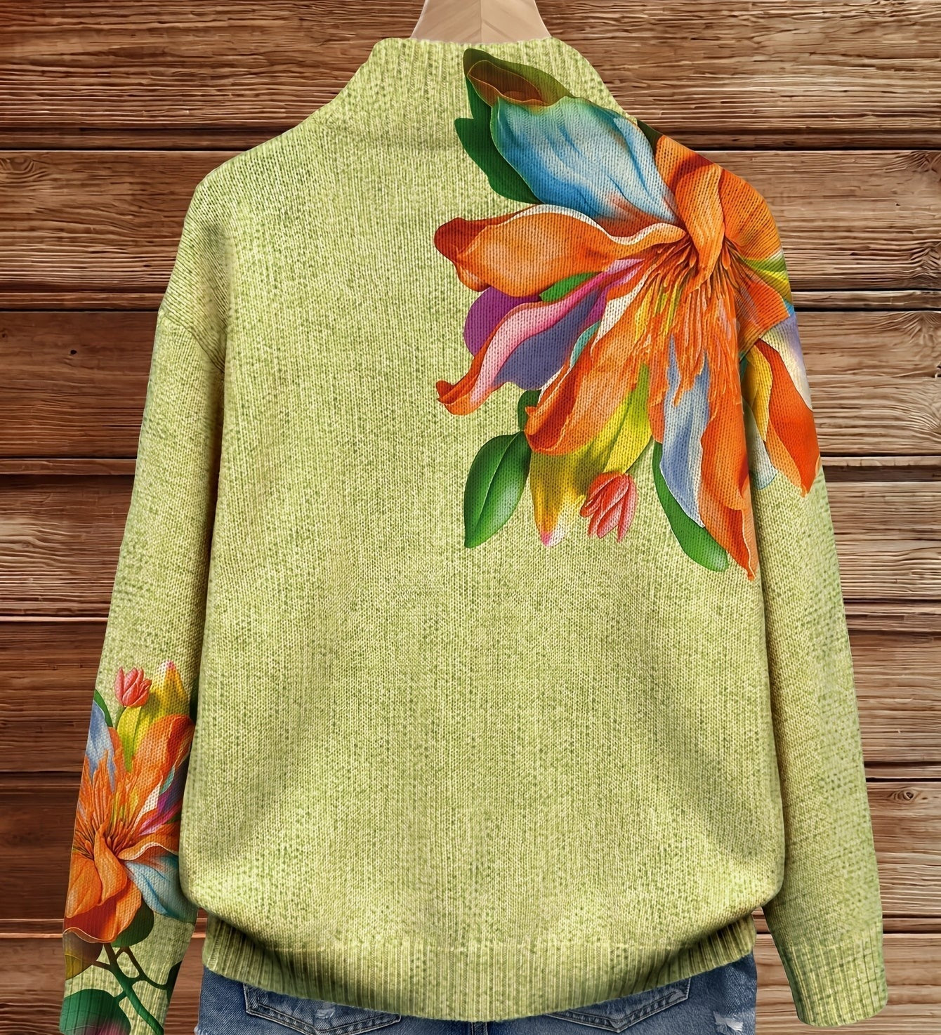 Isabella - Vibrant Tropical Floral Zip-Up Cardigan