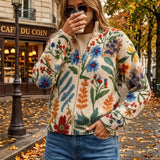 Tabitha - Floral Zip Cardigan in the Botanical Garden