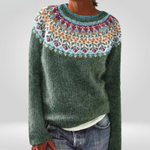 Abigail | Green Fair Isle Knit Jumper