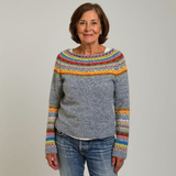 Joanna | Grey & Rainbow Fair Isle Jumper