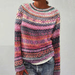 Amy | Pink Multicolour Fair Isle Jumper